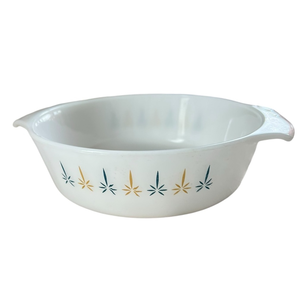 Vintage Mid-Century Anchor Hocking Fire King Round Casserole Dish Candle Glow